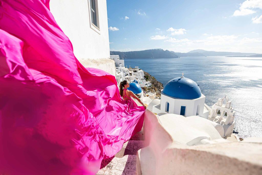 Santorini Fly dress photography