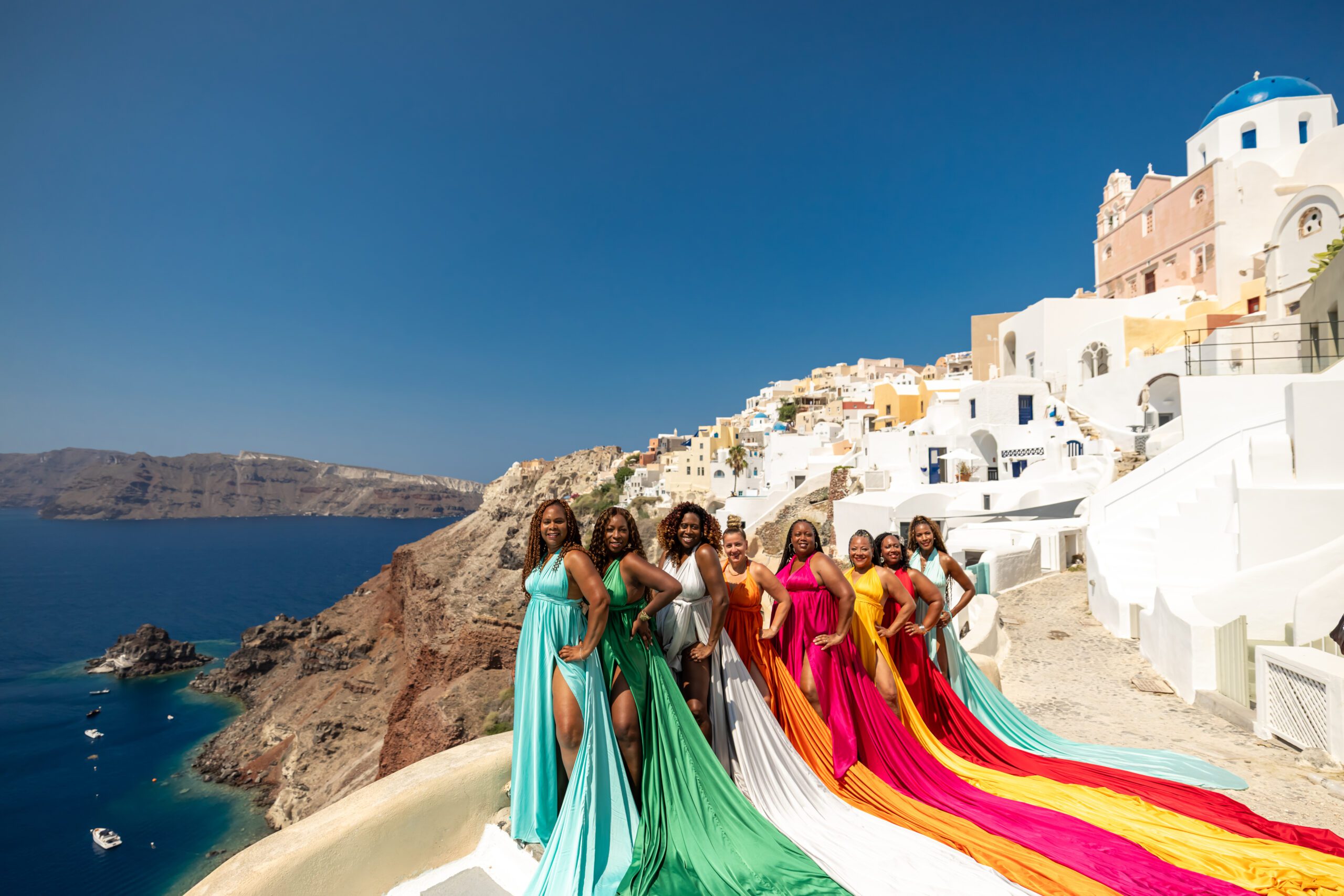 group photography with flying dress