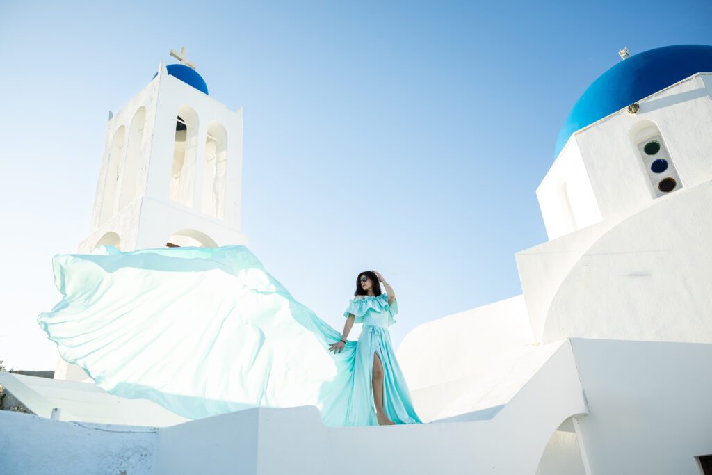 Santorini dress photographer