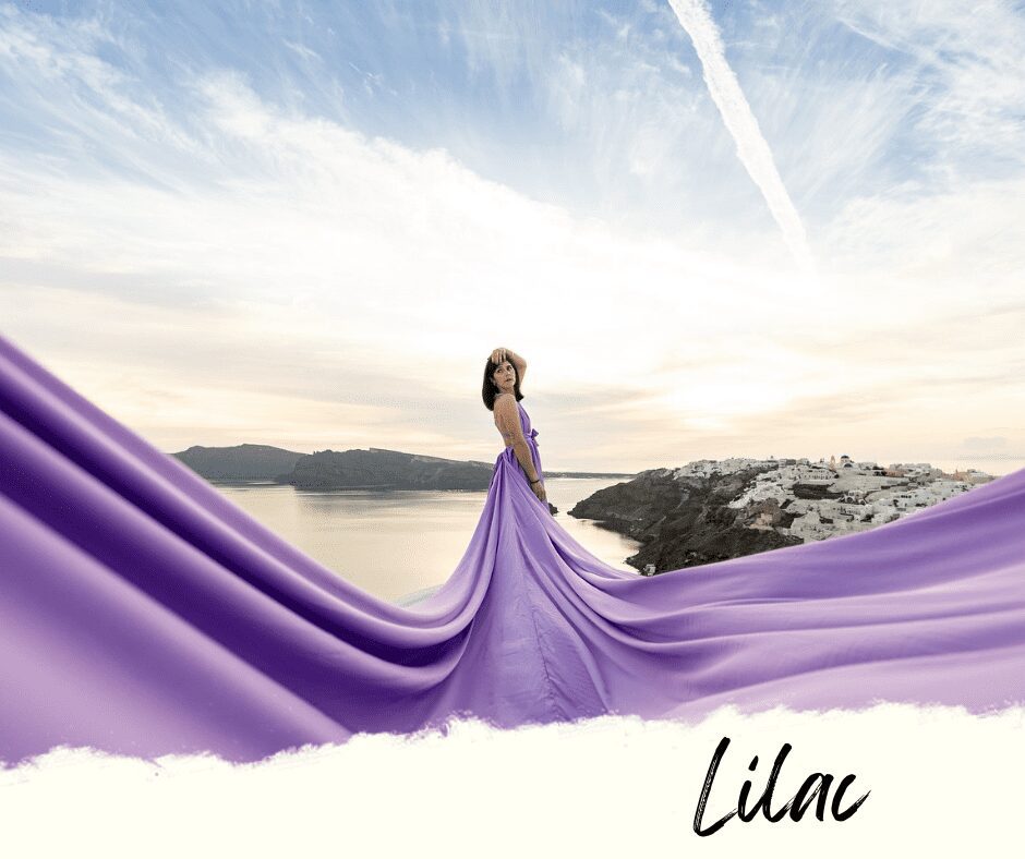 lilac flying dress santorini