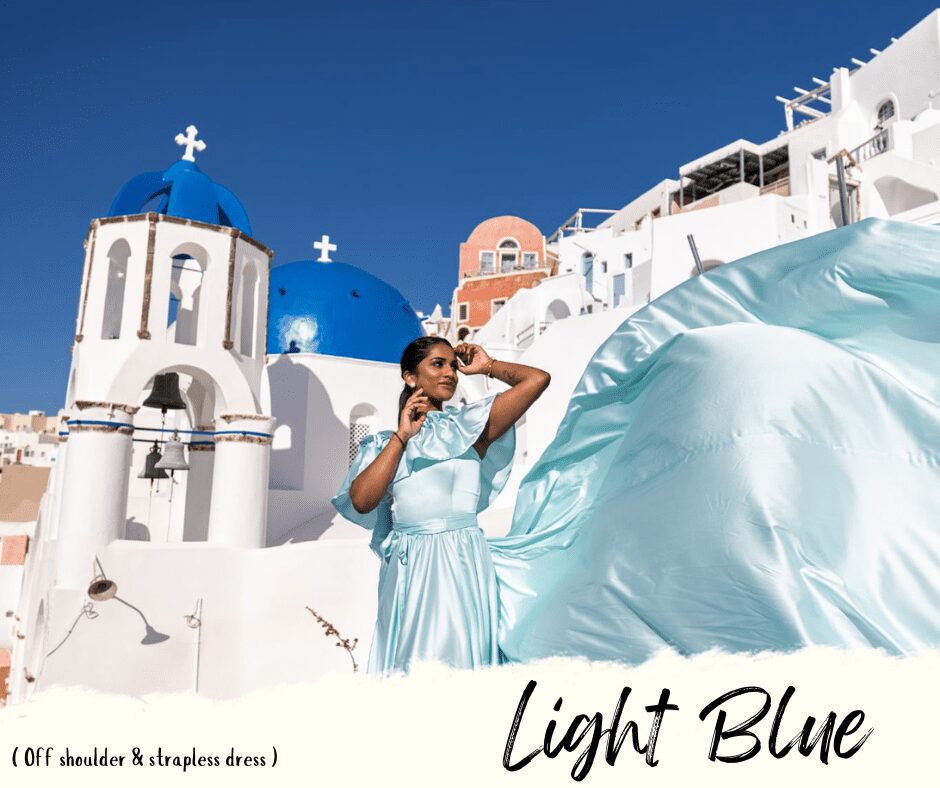 Light blue flying dress santorini