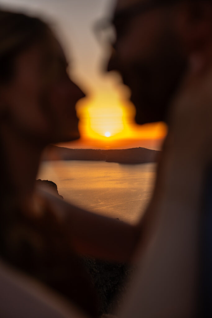sunset proposal photography in santorini 