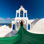 Green dress santorini