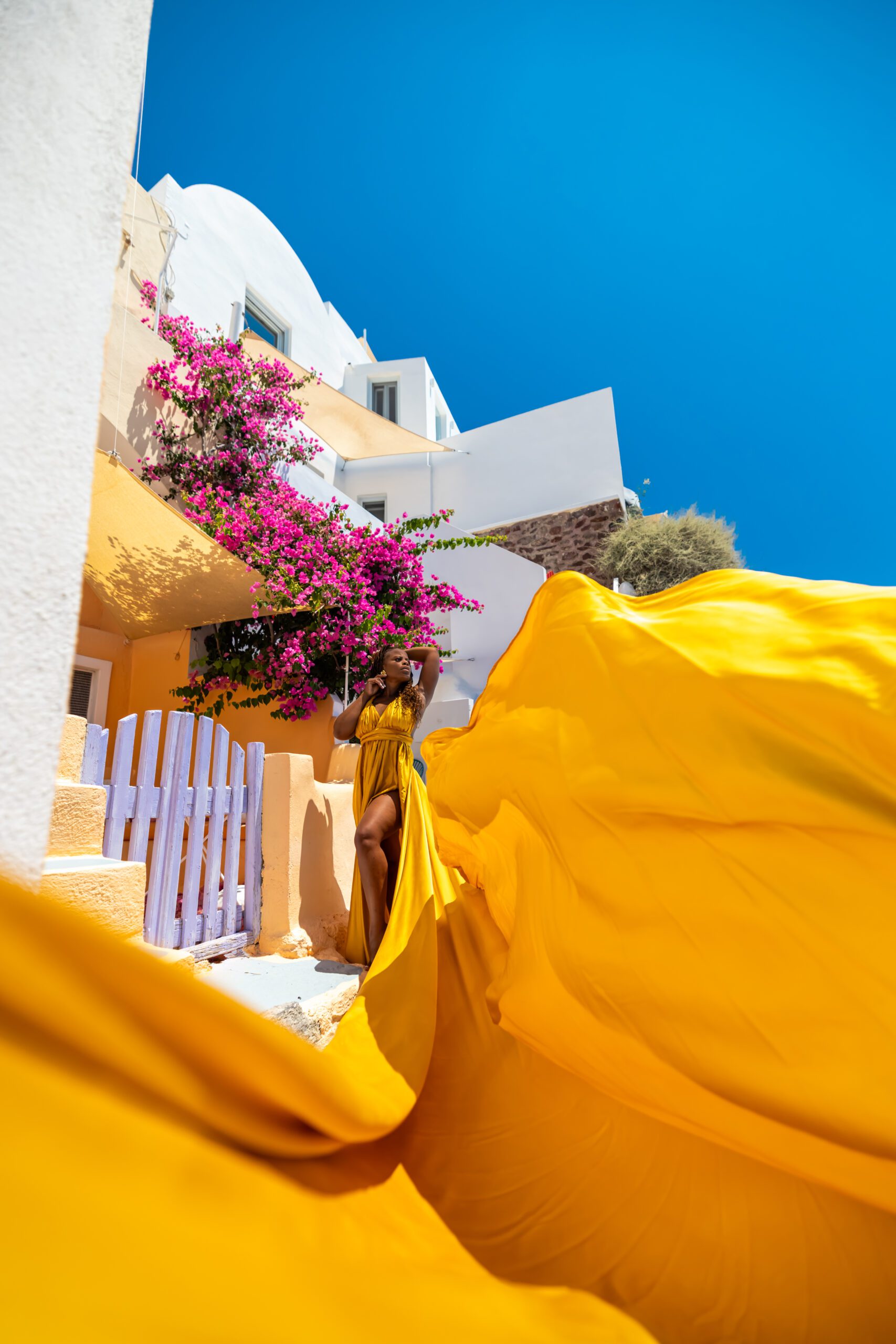 santorini gold dress