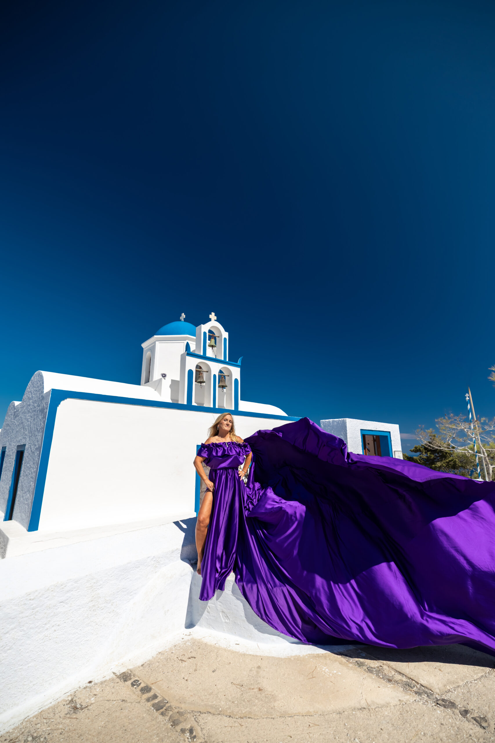 deep purple dress santorini