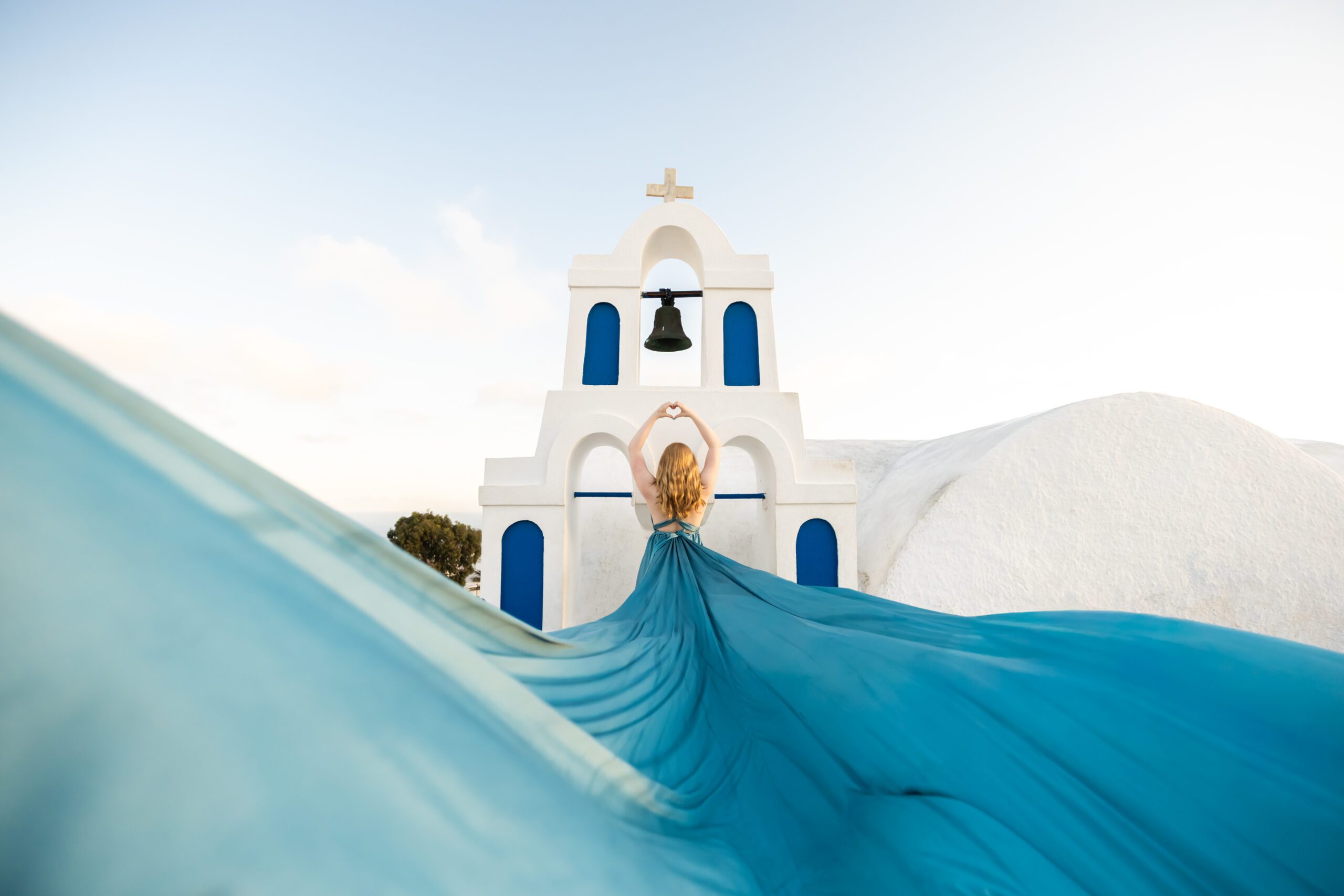 Santorini dusty blue dress